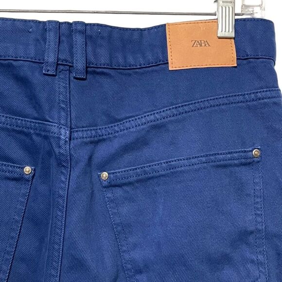 ZARA Women’s True Blue Super High Rise Rigid Straight Fit Jeans 8 - Picture 5 of 7